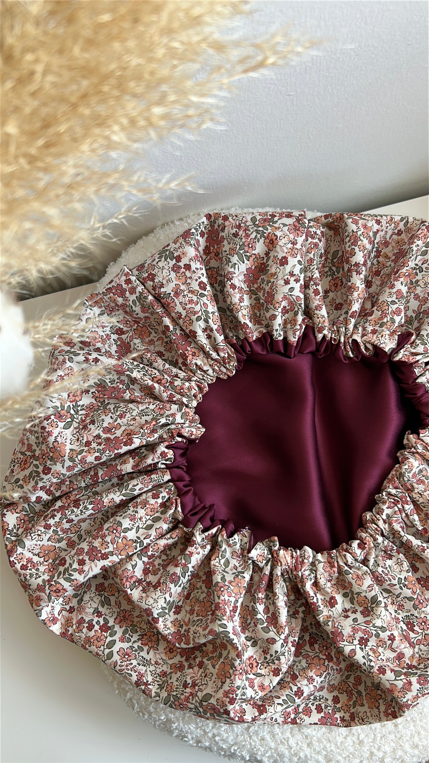 Bonnet de Soin Satin motif Fleuris