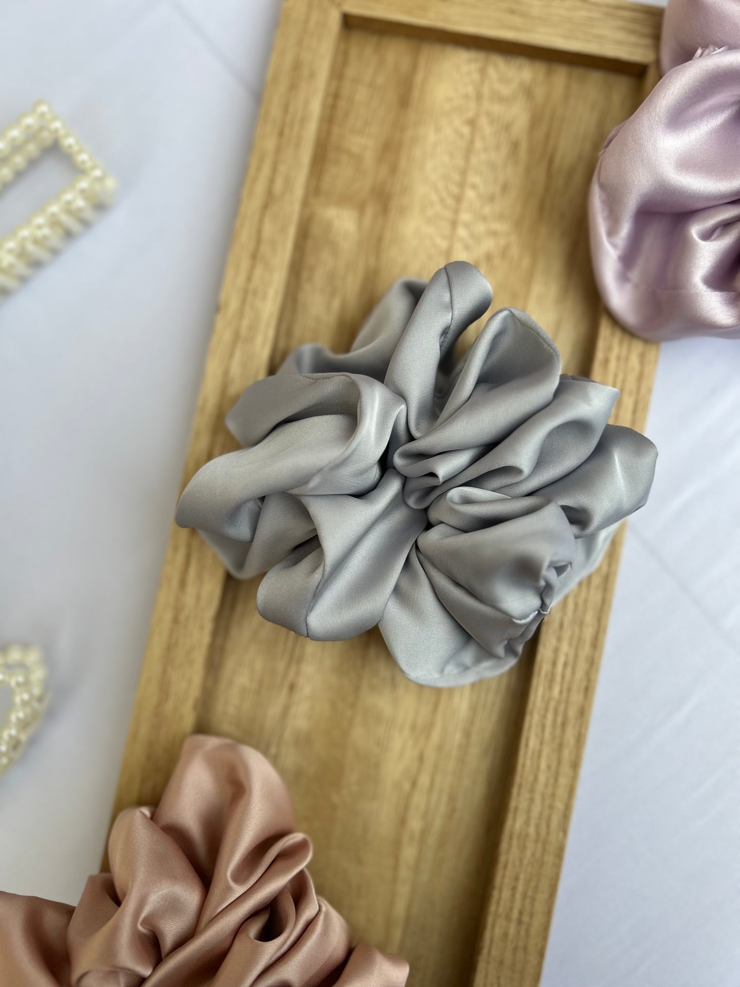 Chouchous en Soie de Mûriers Gris Chiné