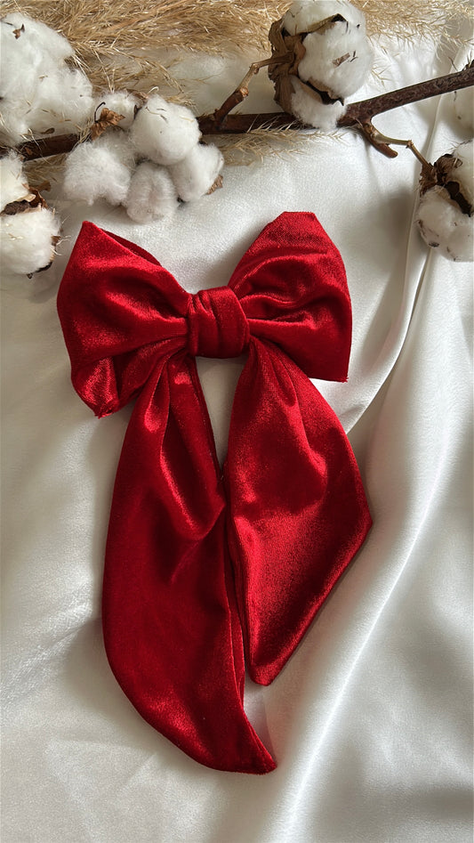 Pince Cheveux Rouge Velours