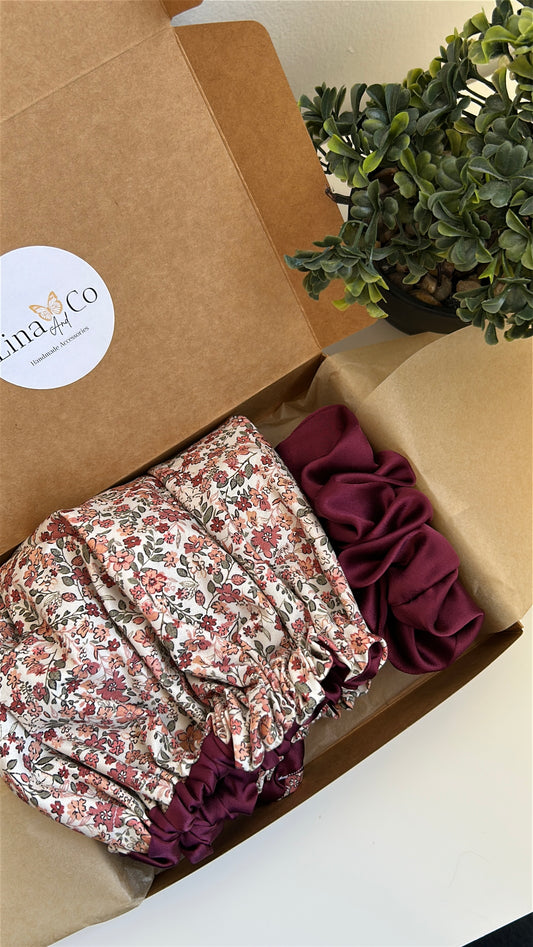 Coffret Soin Bonnet + Chouchou en Soie