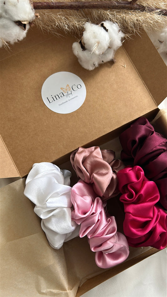 Coffret Premium « Pretty » 5 Chouchous en Soie de Mûriers