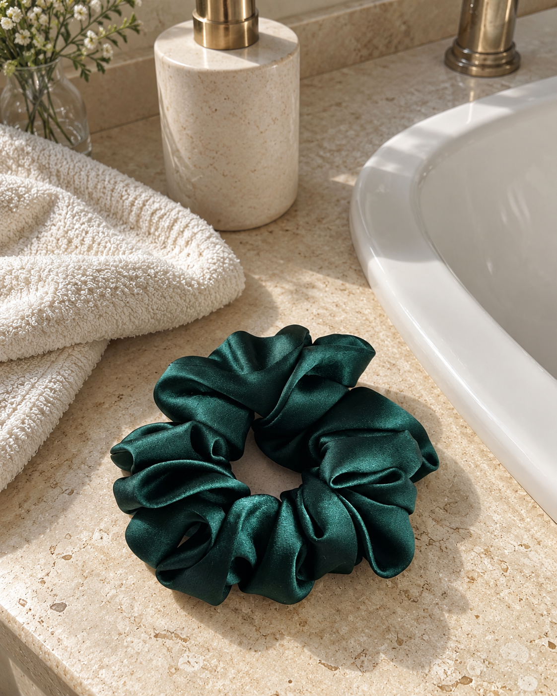 Chouchou Satin Vert Émeraude