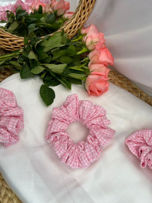 Vichy Pink Scrunchie
