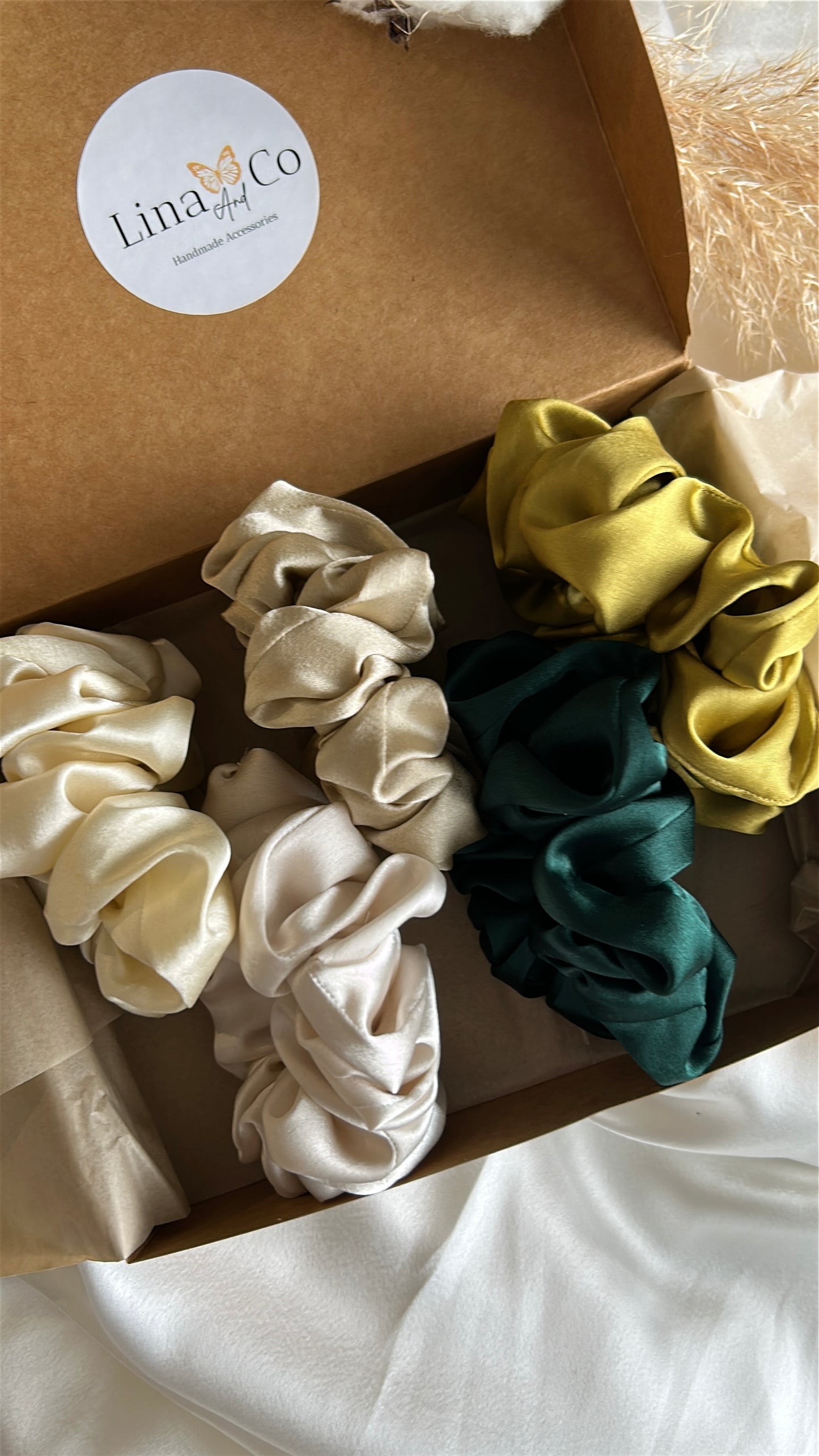 Coffret Premium « Jade » 5 Chouchous en Soie de Mûriers