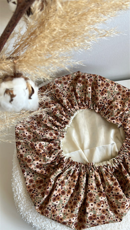 Bonnet de Soin Satin motif Fleuris