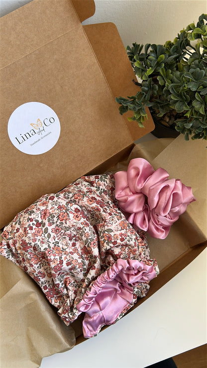 Coffret Soin Bonnet + Chouchou en Soie