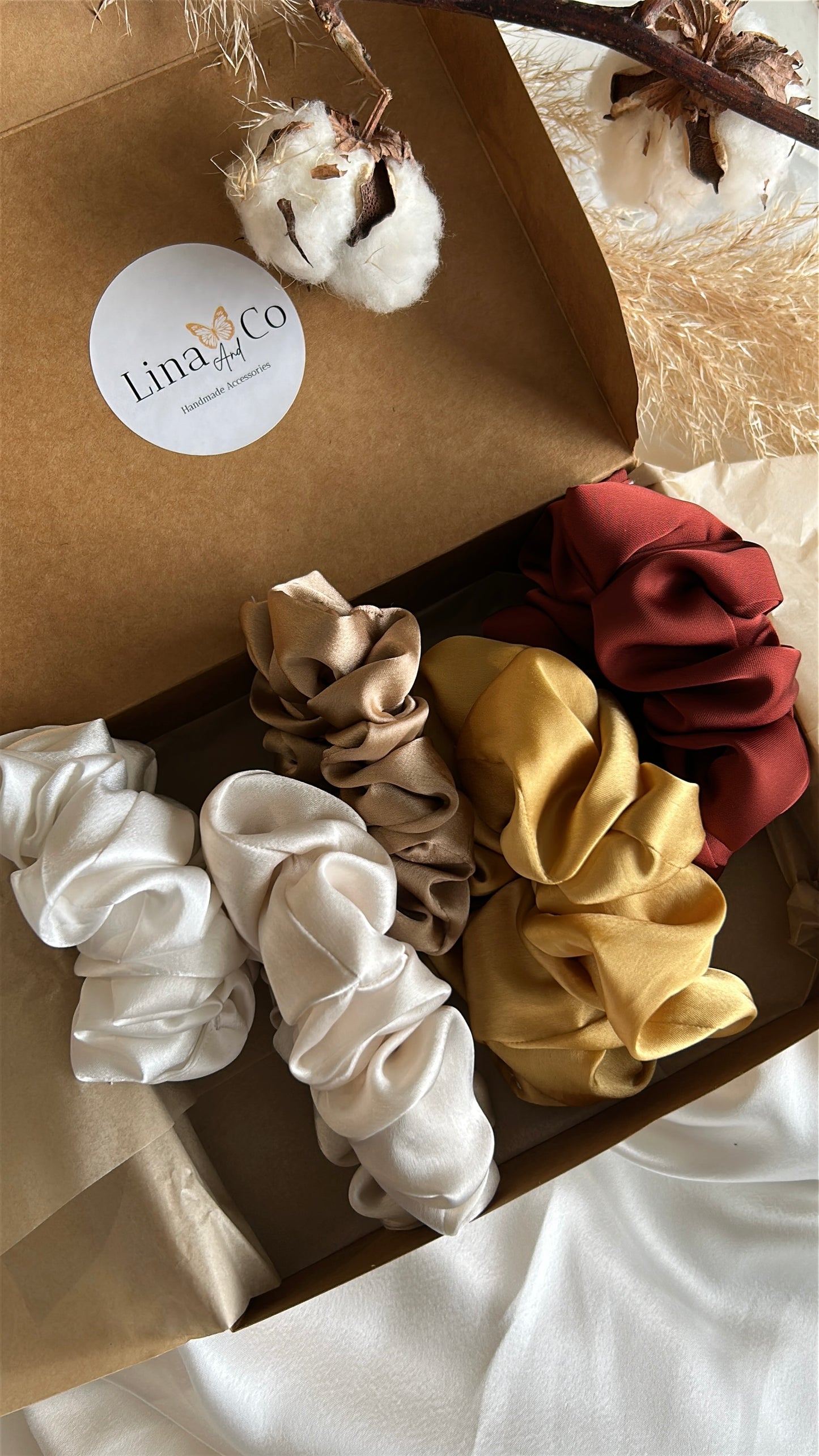 Coffret Premium « Cosy » 5 Chouchous en Soie de Mûriers