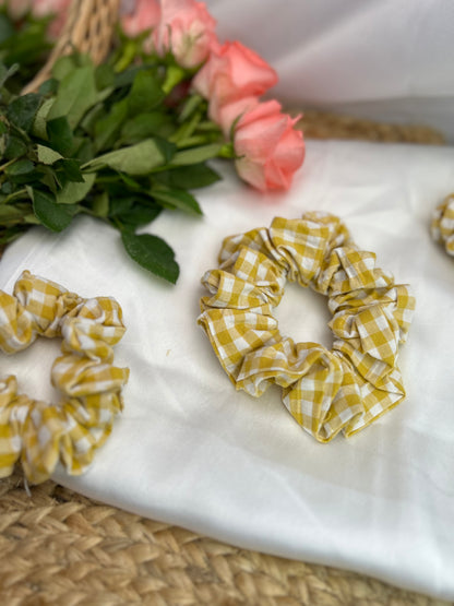 Yellow Vichy Scrunchie