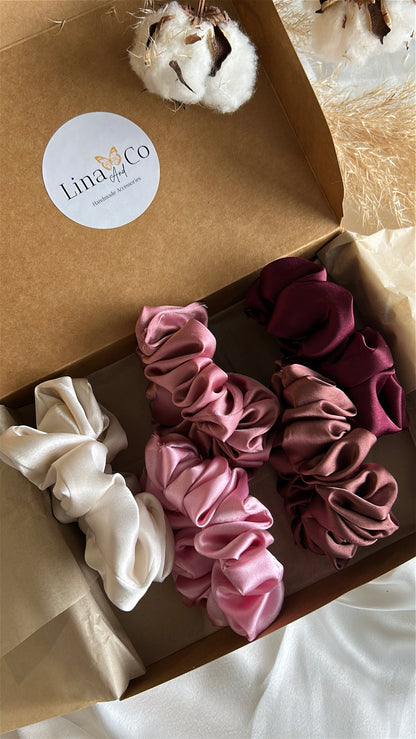 Coffret Premium « Pretty » 5 Chouchous en Soie de Mûriers