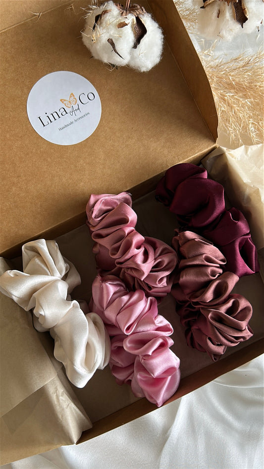 Coffret Premium « Pretty » 5 Chouchous en Soie de Mûriers