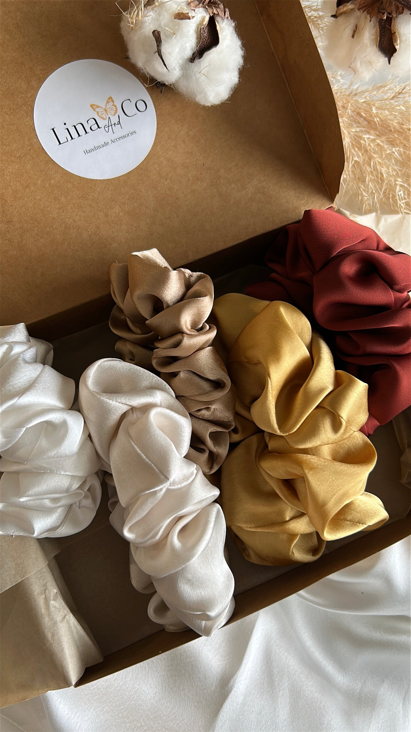 Coffret Premium « Cosy » 5 Chouchous en Soie de Mûriers