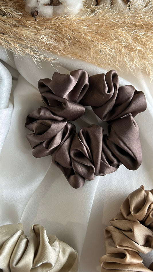 Chouchous en Soie de Mûriers Maronné/Gris