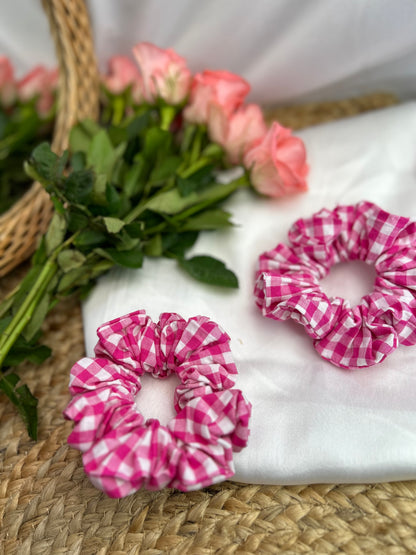 Vichy Pink Fushia Scrunchie