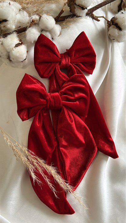 Pince Cheveux Rouge Velours